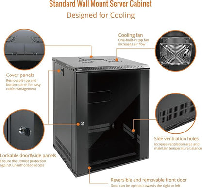 Tecmojo 15U Wall Mount Rack Network Cabinet - Image 3