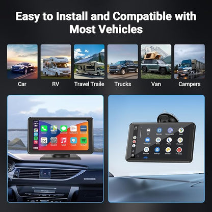 for Apple Carplay Wireless Portable 7" Touchscreen Car Stereo Voice Control - Image 7