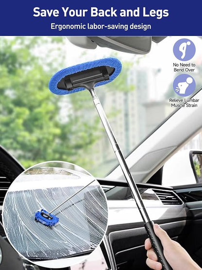 3 in 1 Car Windshield Cleaner Tool 40”Car Rearview Mirror Wiper Squeegee Wash - Image 2