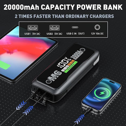 MOSTOOL M6 Car Jump Starter, 3000A Peak 12V Battery Jump Starter Power Pack - Image 6