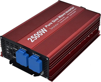 2500W Pure Sine Wave Inverter 12V to 120V AC by Fit4Less