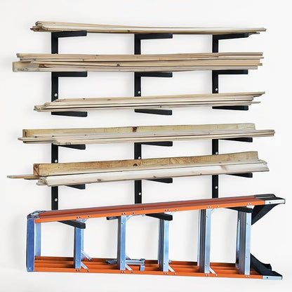 Wood Storage Racks with 3 Level, Garage Organizer Lumber Storage Rack Wall by BOLESHU