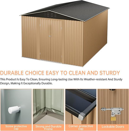 Outdoor Storage Shed, 8x12 FT Metal Garden Shed - Image 6