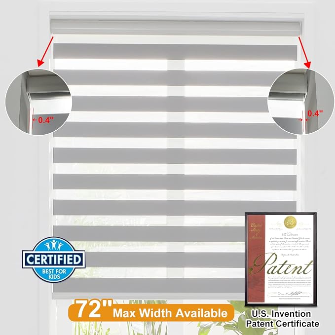 Persilux Cordless Zebra Blinds for Windows Free-Stop Roller Windows Shades Dual - Image 4