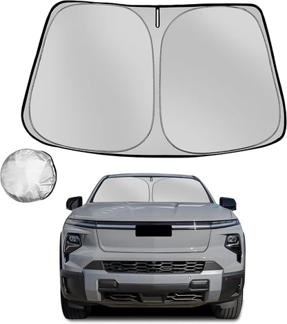 Windshield Sun Shade for 2024-2025 Che-vrolet/Chevy Silverado EV Foldable Sun by Fonowka