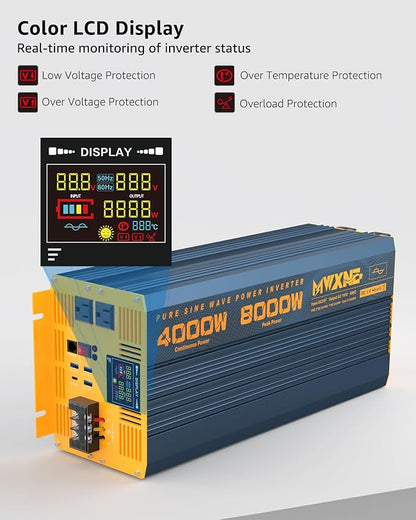 4000W Pure Sine Wave Power Inverter DC 24V to AC 110V 120V - Image 3