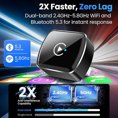Wireless CarPlay Adapter & Android Auto, 2-in-1 CarPlay Adapter Convert Wired - Image 7