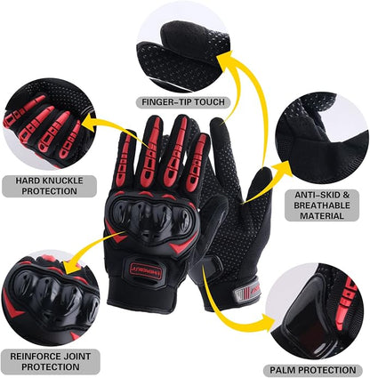 Motorcycle Gloves Touch Screen Full Finger Riding Gloves Knuckle Protection - Image 2