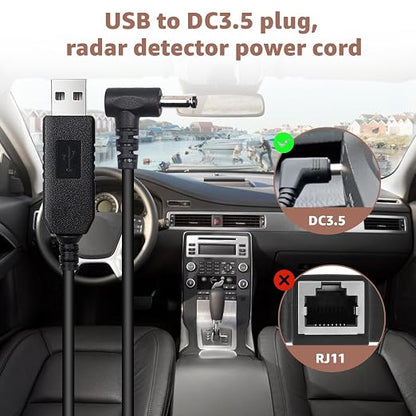 USB to DC3.5 Radar Detector Power Cable, USB C 5V-12V Power Cord Compatible - Image 9