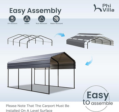 PHI VILLA 10 x 15 ft Heavy Duty Carport - Image 5