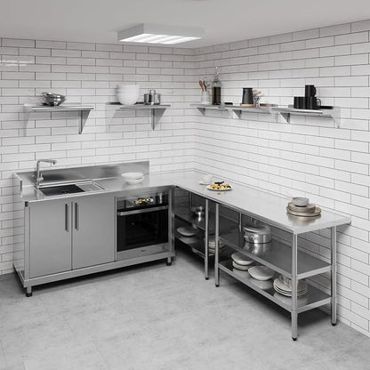 AmGood 24" Long X 8" Deep Stainless Steel Wall Shelf | NSF Certified | - Image 2