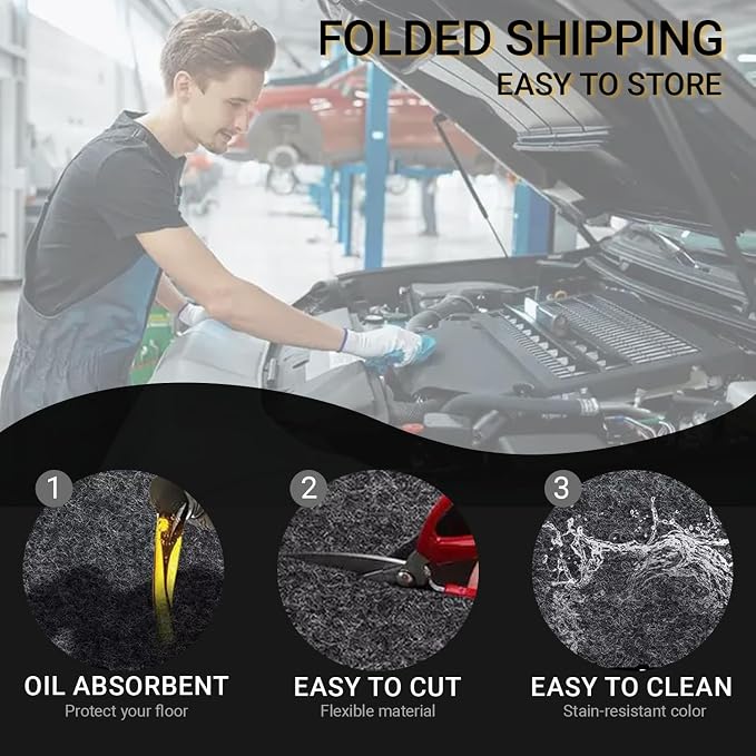 Oil Spill Garage Floor Mat Large, Heavy Duty 72" x 60" 8mm Thick Garage Mat - Image 4