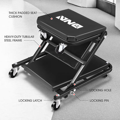 DNA MOTORING 36 Inches Folding 2 in 1 Rolling Z Creeper, Adjustable Roller - Image 2