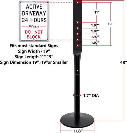 2Pack Heavy Duty Cast Iron Sign Stand - Image 5
