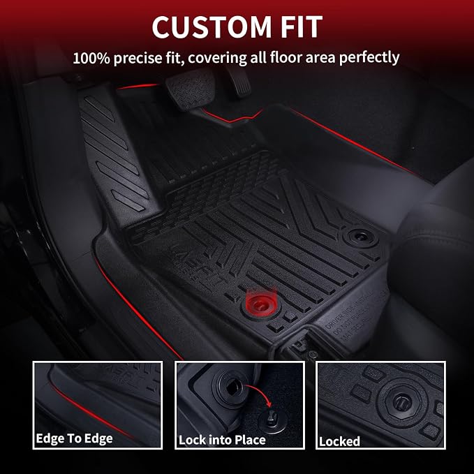 LASFIT Floor Mats Fit for Tacoma 2024-2025 Xtra Cab All Weather Floor Liner TPE - Image 2