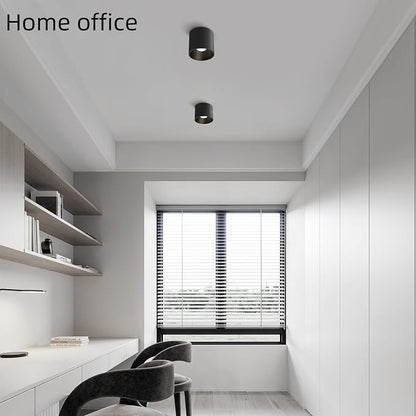 Modern Ceiling Light Fixture, Dimmable Flush Mount 4.72'' Black Cylinder - Image 6