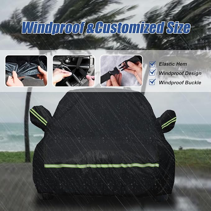 Waterproof Car Covers for 2021-2024 Ford Bronco 2 Door 210T Custom Outdoor - Image 4