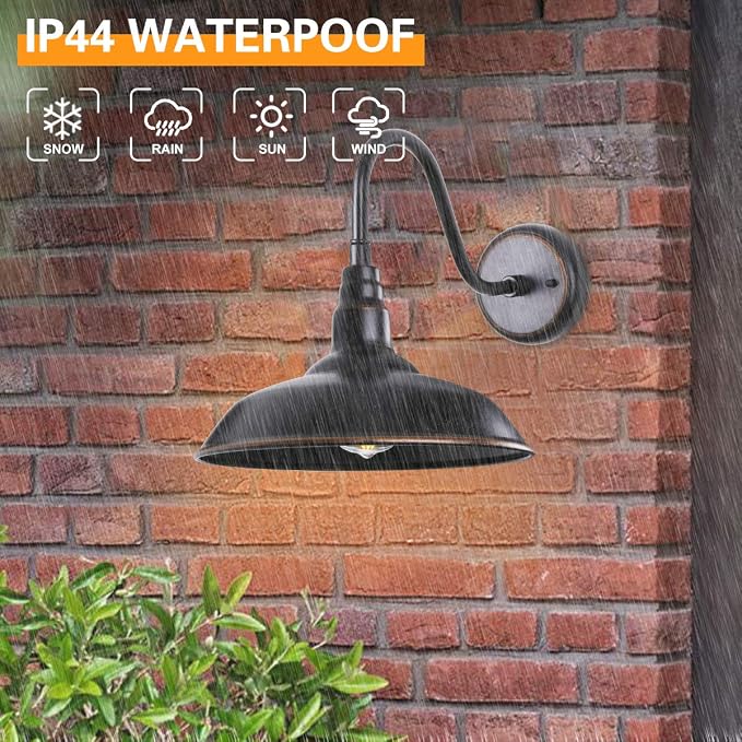 Gooseneck Outdoor Light Fixture, Bronze Porch Lighting, Gooseneck Wall Sconce - Image 4