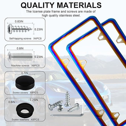 LivTee 4 Holes Stainless Steel License Plate Frames, Automotive Exterior - Image 4