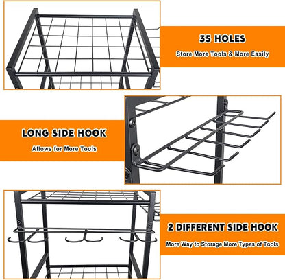 3 Tier Garden Tool Organizer, Yard Tool Tower Rack, Tool organizer up to 78 - Image 4