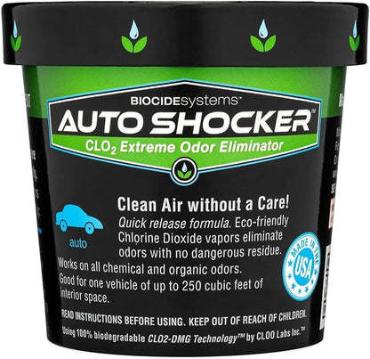 Auto Shocker Strong Car Odor Eliminator, Eco-Friendly Chlorine Dioxide Odor Bomb by BiocideSystems