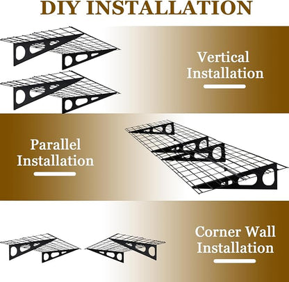 2 Pack 2x6 FT Garage Shelving Wall Mounted, 24x70 inch Floating Shelves - Image 7