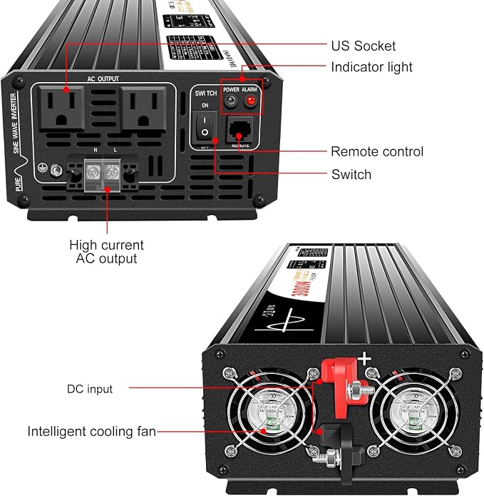 Xijia 3000W Pure Sine Wave Inverter DC 72V to AC 120V 60HZ Solar Converter - Image 2