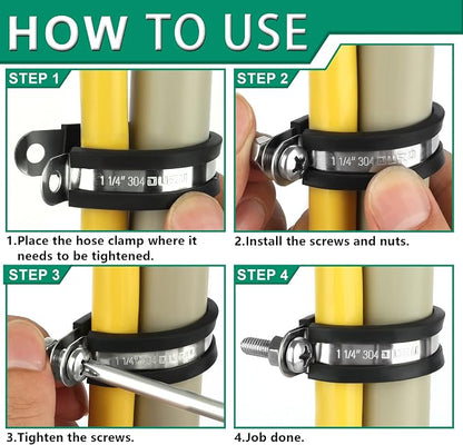 30pcs 3/8 Inch Stainless Steel Cable Clamps, Rubber Coated Cushioned Insulated - Image 3