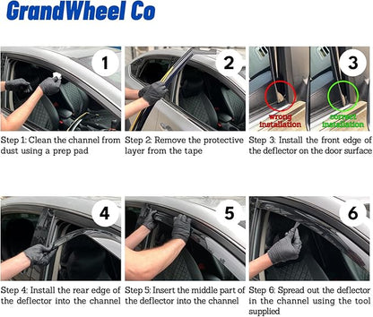 Window Deflectors Smoke Tinted In-Channel Side Window Vent Visor Deflectors - Image 2