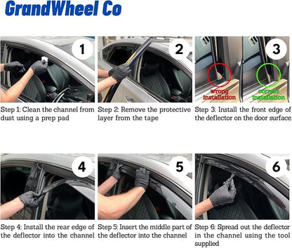 Window Deflectors Smoke Tinted in-Channel Side Window Vent Visor Deflectors - Image 3