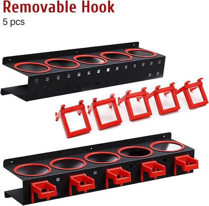 Spray Bottle Holder Wall Mount, Storage Rack 5 Holes, 7Hooks Organizer Abrasive - Image 5
