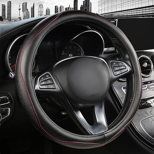 High-Grade Real Cowhide Steering Wheel Cover by PJBTVZ