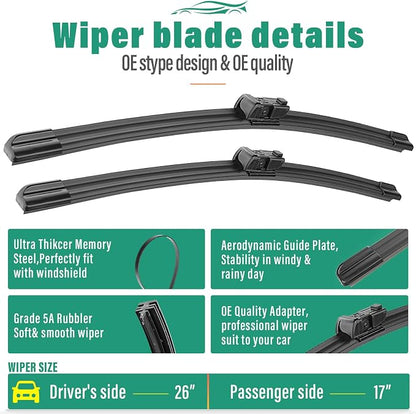 26" 17" 12" Windshield Wiper Blades Replacement - Image 3