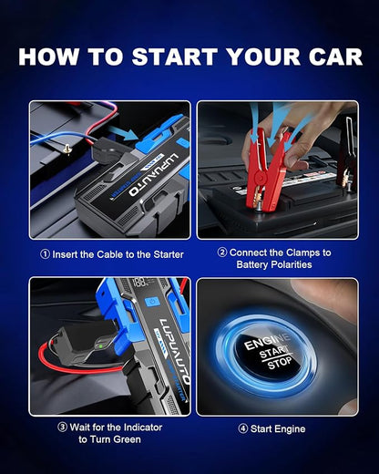 3000A Jump Starter, Portable Car Battery Jump Starter - Image 7