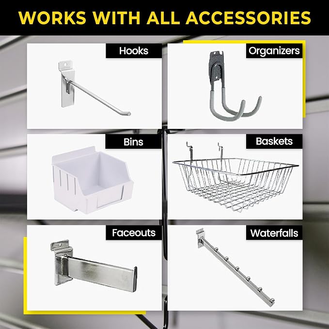 DLDIRECT Slatwall Panel Garage Wall Organizer: Heavy Duty Mounted PVC Rack - Image 6