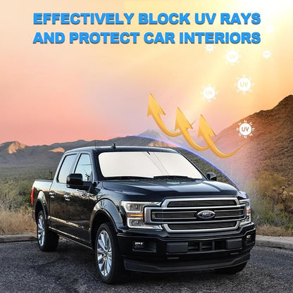 Front Windshield Sunshade fit for F150 2015-2020 UV Ray Reflector Foldable Car - Image 6