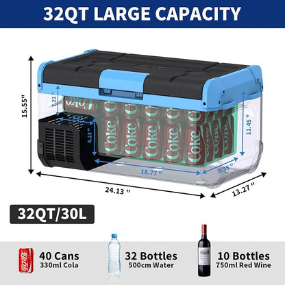 30L Car Refrigerator Freezer, 32QT Single Zone Portable Fridge - Image 9
