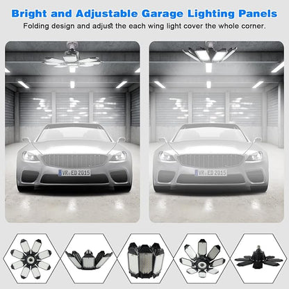 Garage Lights - 40000LM Super Bright Garage Lights Ceiling Led w/ 8 Deformable - Image 3