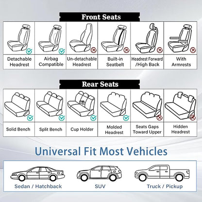 WELLDO Car Seat Covers Front Seats, Leather Seat Covers - Image 6