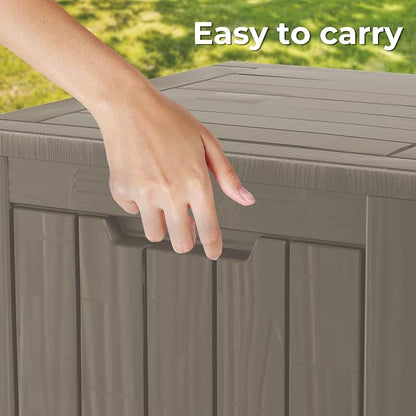 35 Gallon Resin Deck Box, Waterproof Outdoor Storage Bin - Image 6