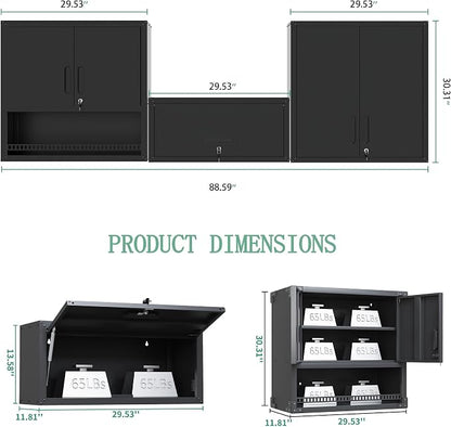 Metal Tool Cabinet, Garage Storage Cabinet System, Wall Cabinet & Locking - Image 2
