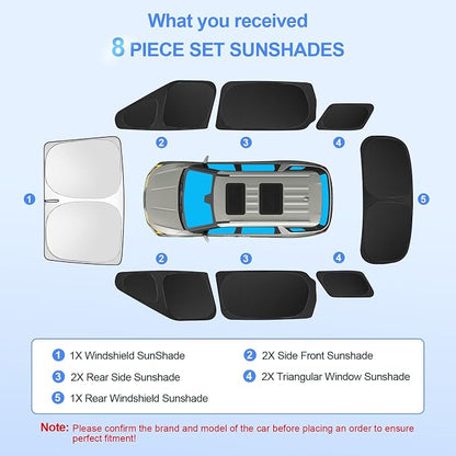 8pcs Car Window Shades for Kia Carnival 2022-2025 Accessories, Windshield Side - Image 7