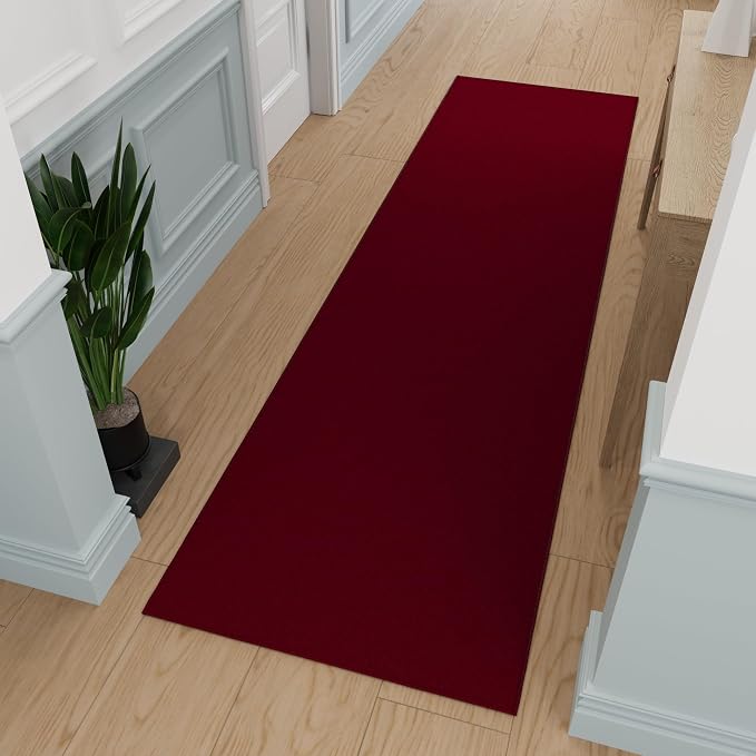 Ottomanson Hallway Runner Rug 2'7" x 9'10" Non Slip Solid Area Rugs Easy to by Ottomanson