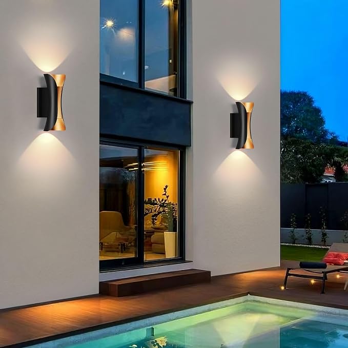 2-Pack Outdoor Wall Light LED 20W 11.8in Aluminum - Image 2