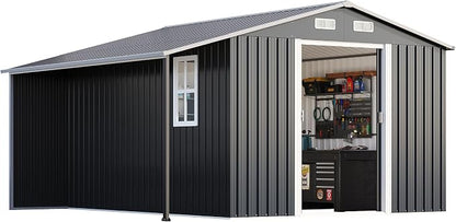 AMERLIFE 10.6x10.3x6.3 FT Galvanized Metal Storage Shed - Image 8