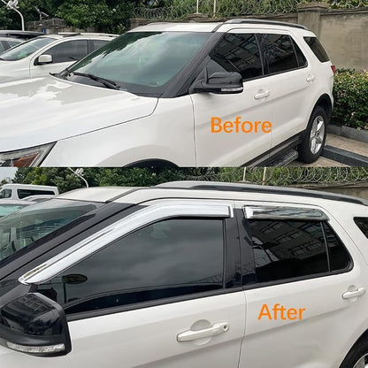 Chrome Side Window Visor Wind Vent Deflector fit - Image 4