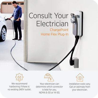 ChargePoint HomeFlex Level 2 EV Charger J1772, NEMA 6-50 Plug - Image 4