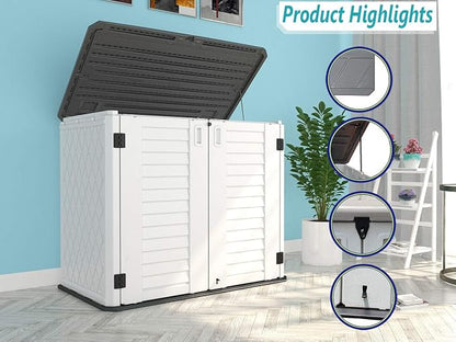 HOMSPARK Storage Shed Weather Resistance, 26 Cu.ft Capacity Horizontal Storage - Image 4