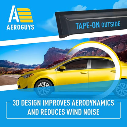 Extra Durable Window Deflectors Tape-On Window Visors Rain Guards Fit - Image 5