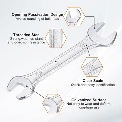 HARFINGTON Double Open End Wrench 10mm x 15mm Metric 15 Degree Offset Angle - Image 4